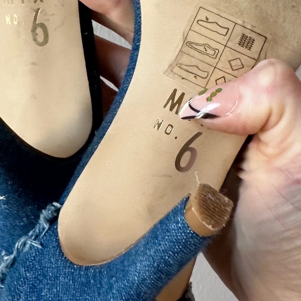 Denim Frayed Strap Stiletto Strappy Heels - PAVIA Mix No 6 - Picture 5 of 5